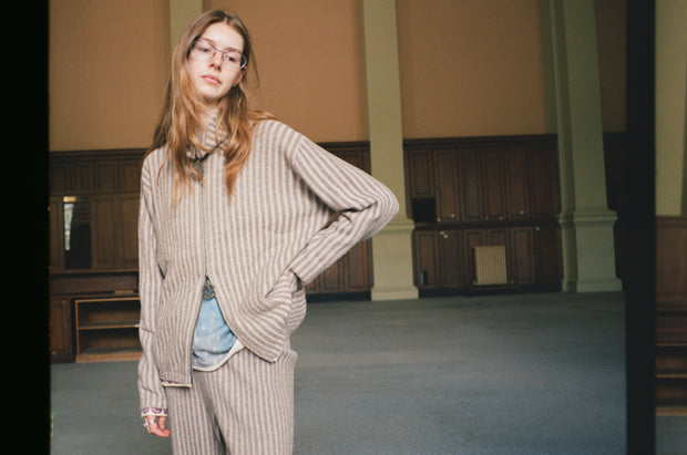 Check Knit Quarter Zip