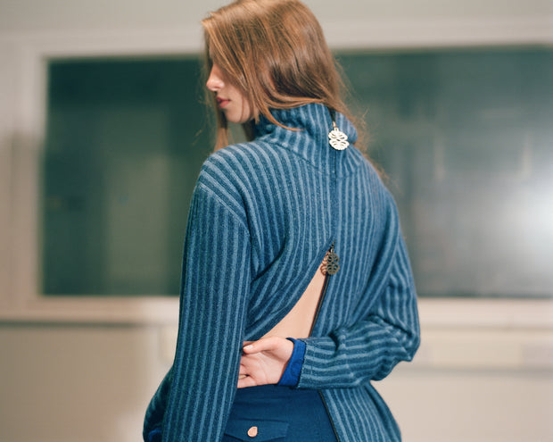 Check Knit Quarter Zip