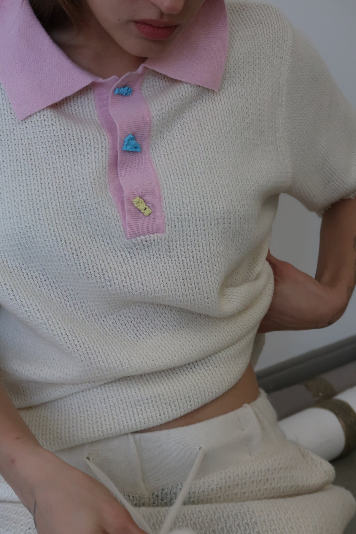 Pink Waffle Polo image 8