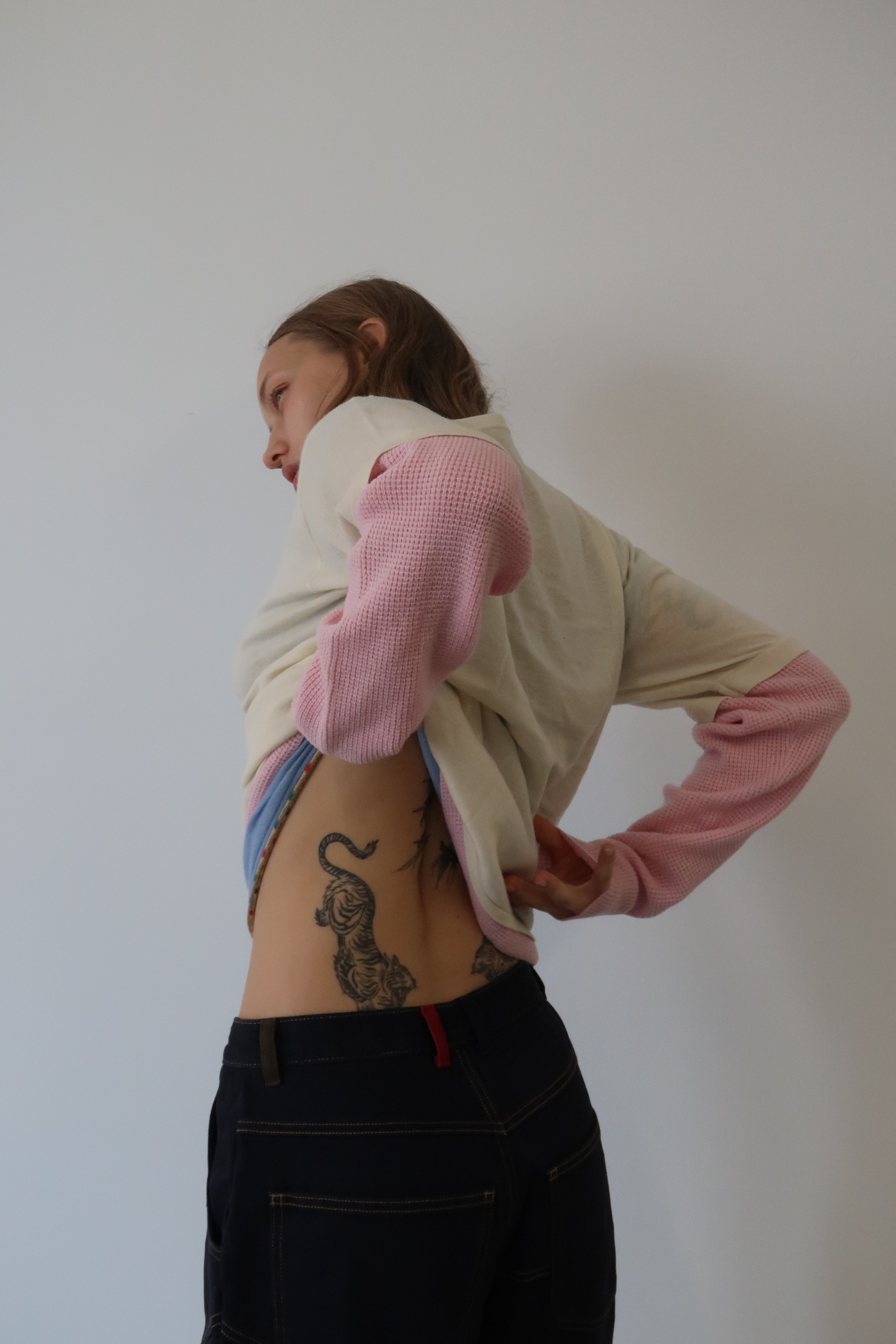 Cream and Pink Double Layer