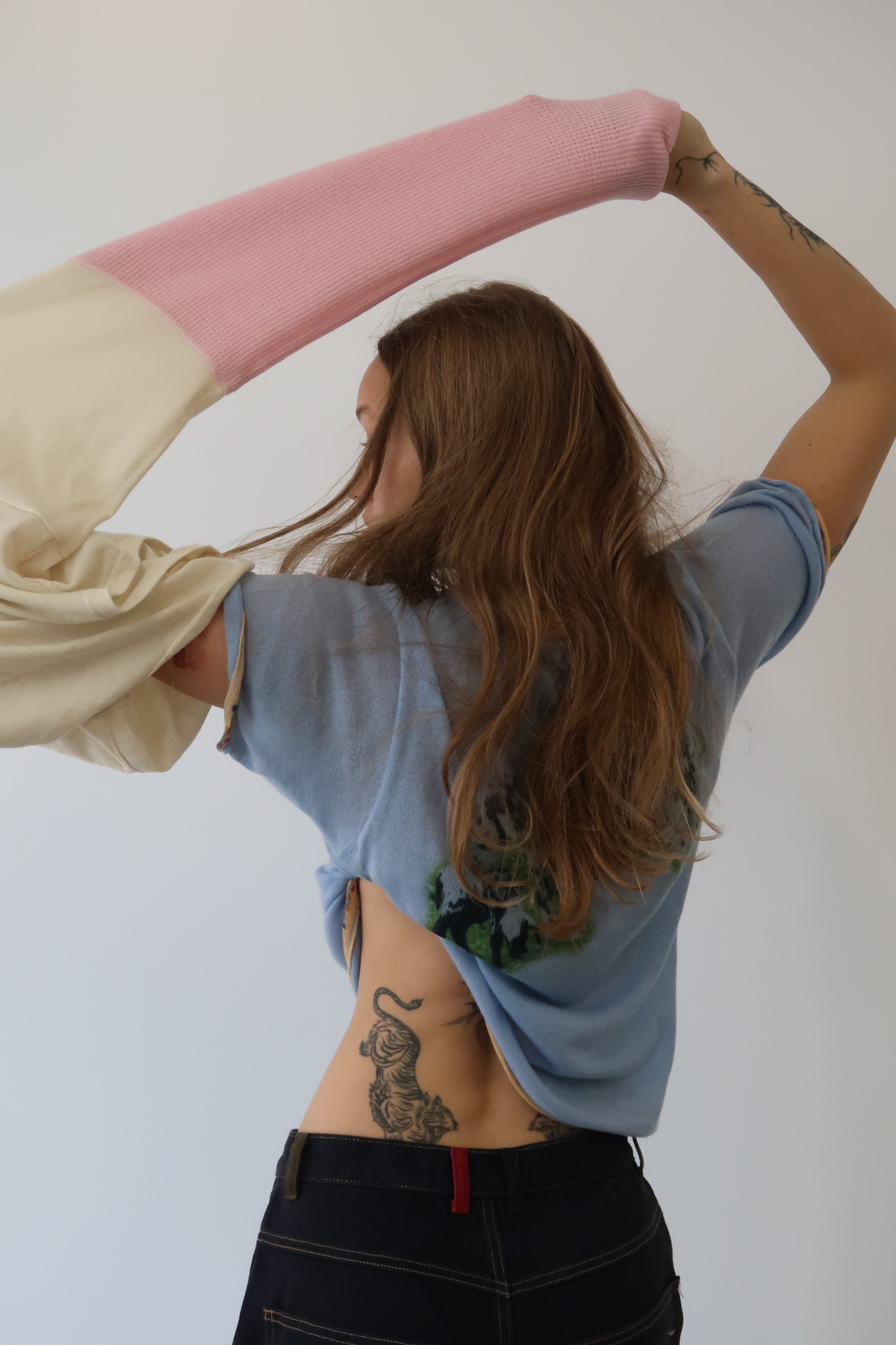 Cream and Pink Double Layer