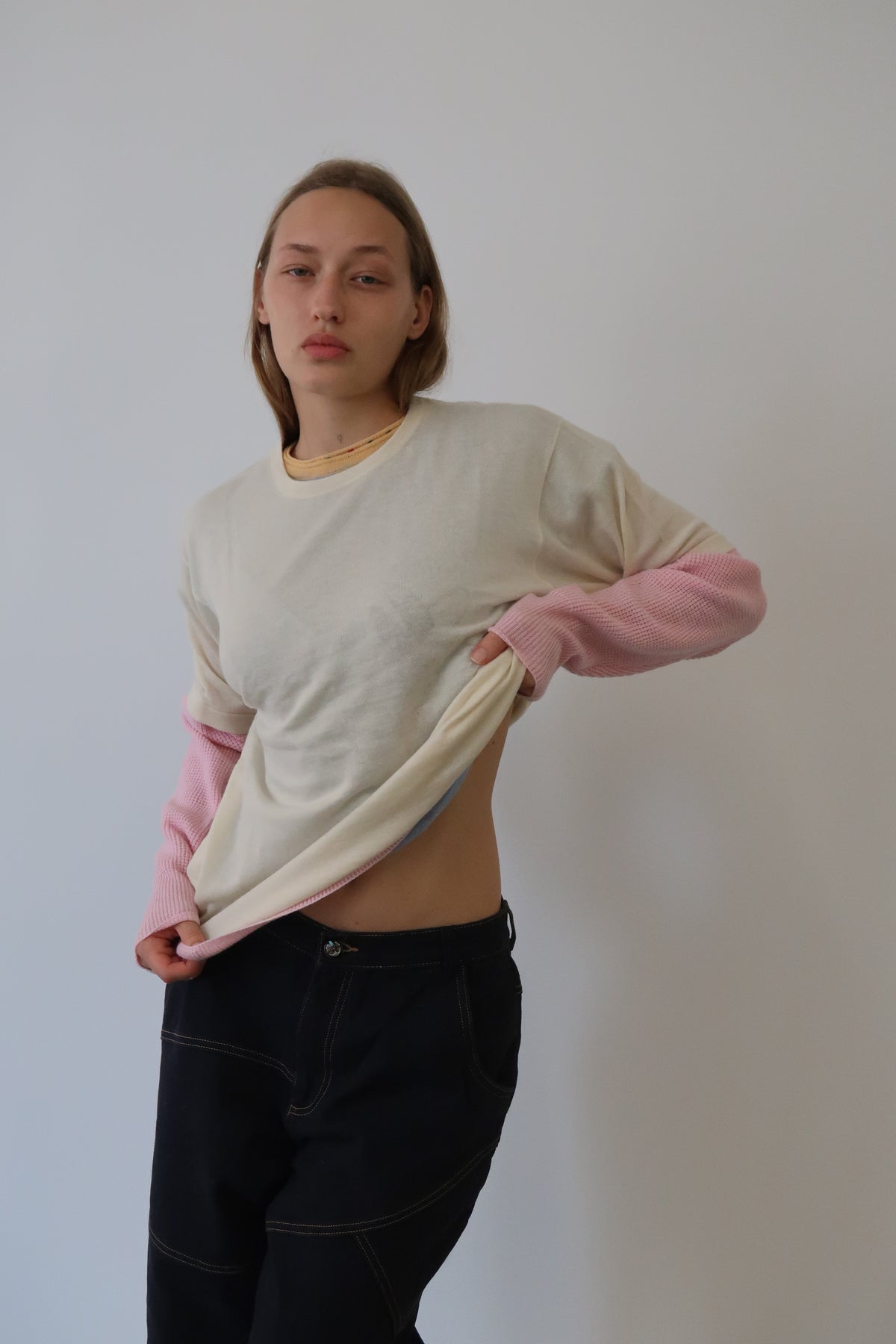 Cream and Pink Kai Double Layer image 3