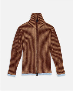 Chestnut Ribbed Zip