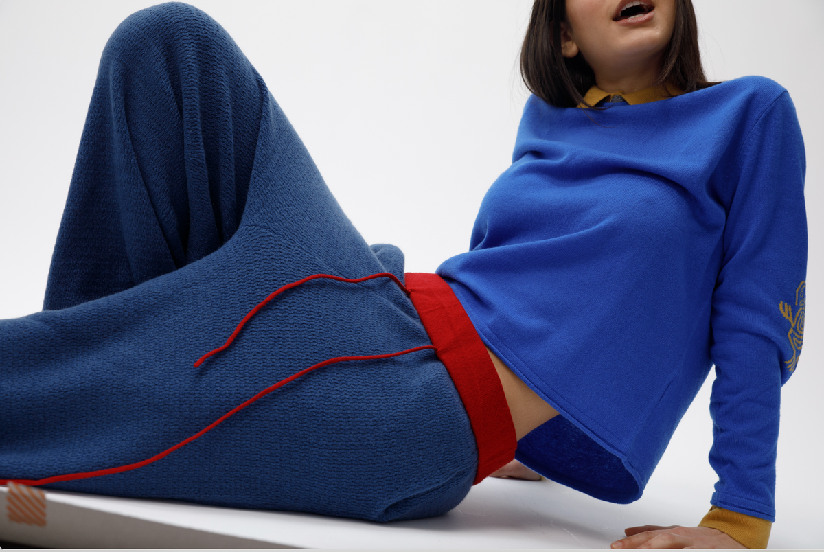 Blue Ribbed Trackies image 5