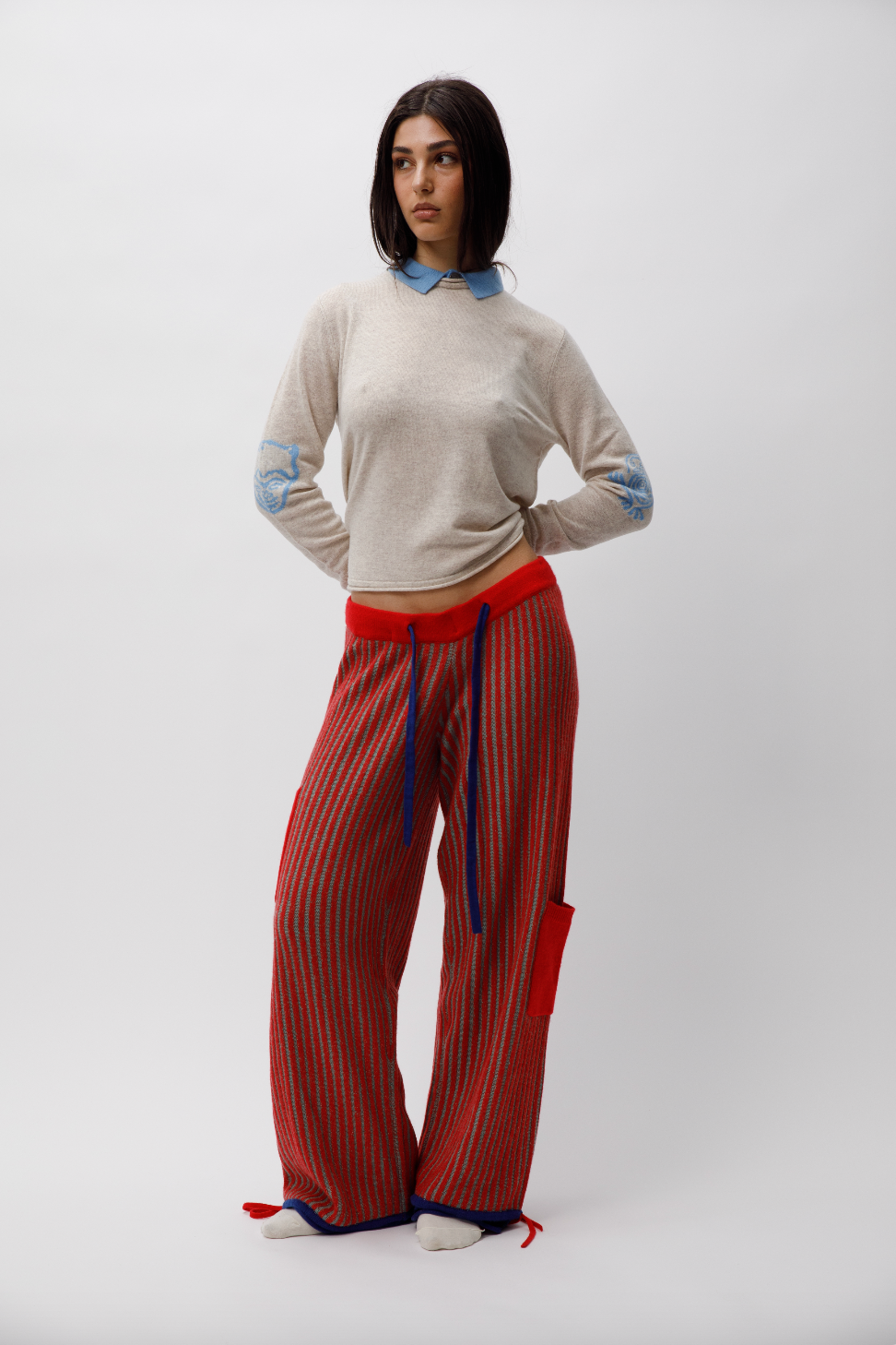 Cherry Ribbed Trackies image 3