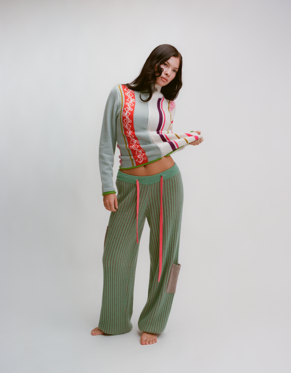 Sugar Snap Ribbed Trackies – Adrian Cashmere