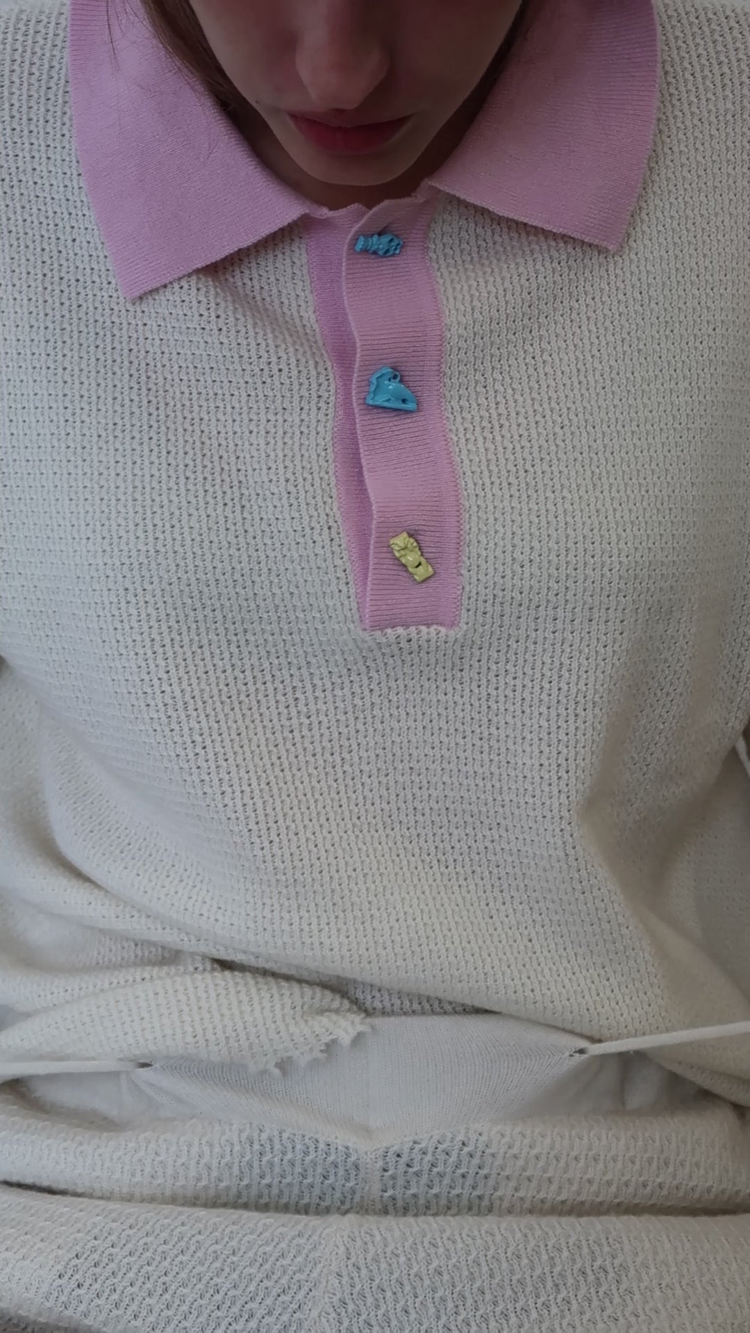 Pink Ribbed Polo