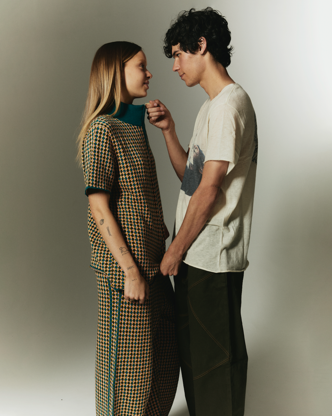 Check Knit Quarter Zip image 4